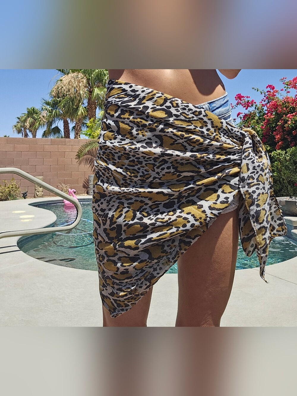 Leopard Print Sparkle Festival Scarf Wrap